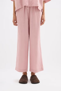 Lounge Linen Crop Pants - Blush