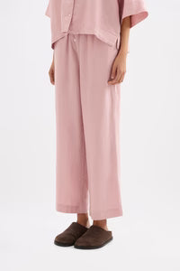 Lounge Linen Crop Pants - Blush