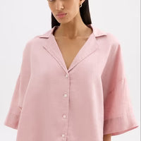 Lounge Linen Shirt - Blush