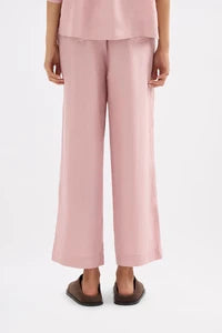 Lounge Linen Crop Pants - Blush