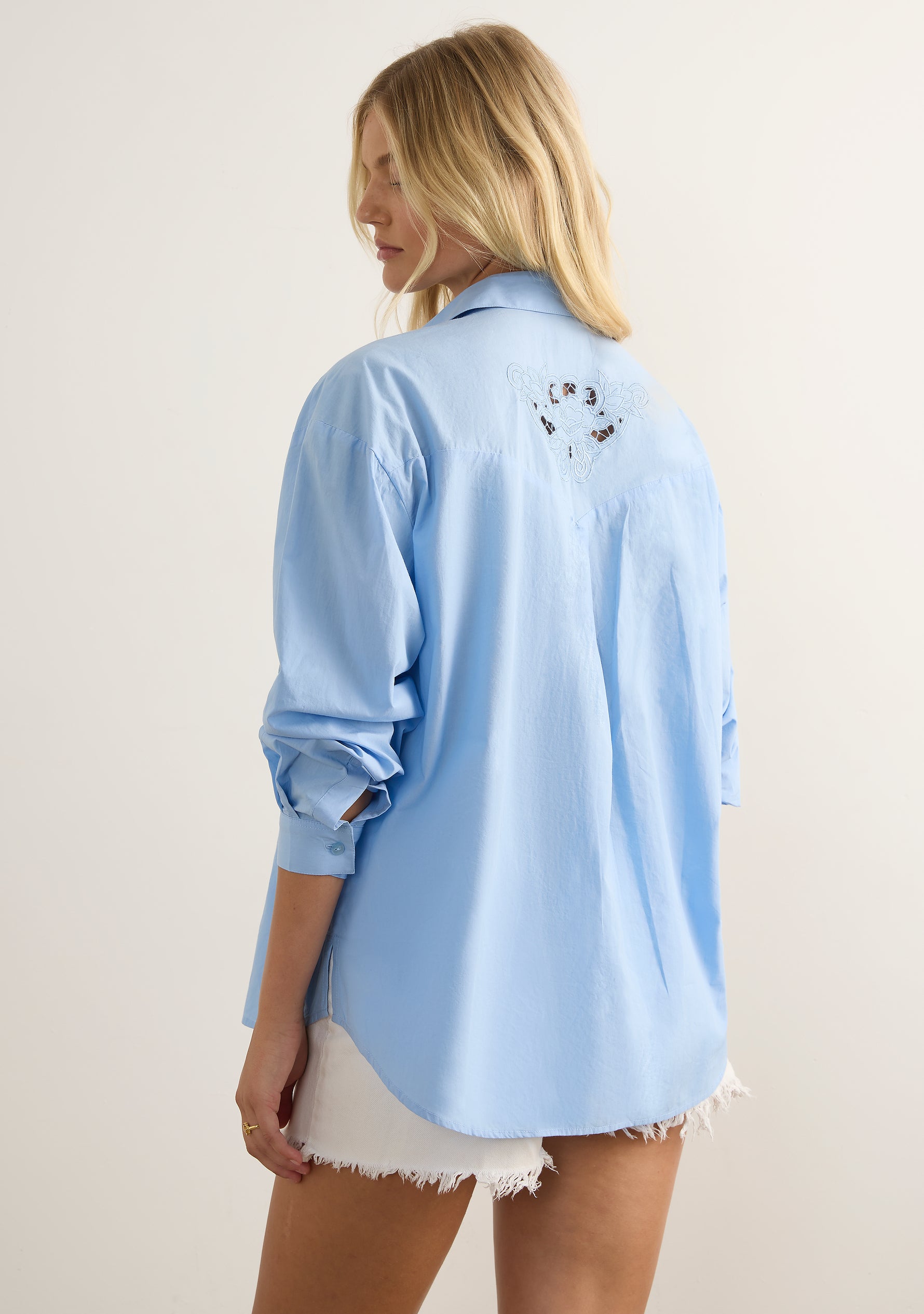 Holden Embroidered Shirt - Blue