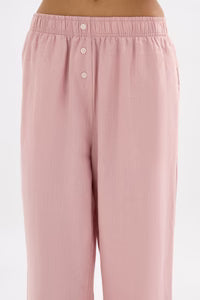 Lounge Linen Crop Pants - Blush