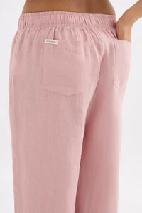 Lounge Linen Crop Pants - Blush