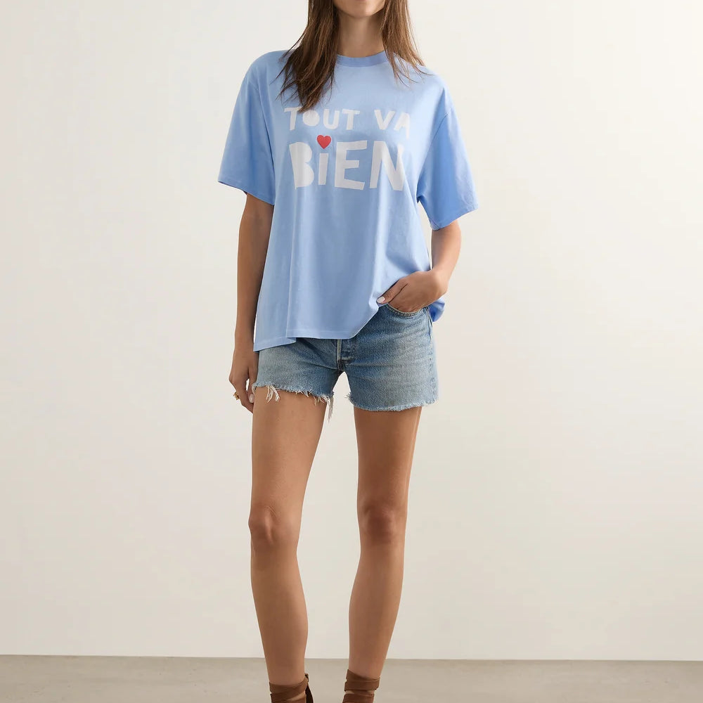Tout Va Bien Boyfriend Tee - Blue