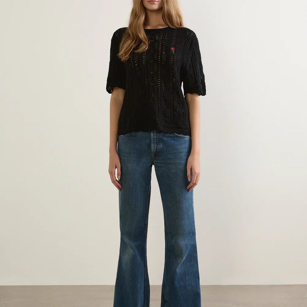 Callen Knit Tee - Black