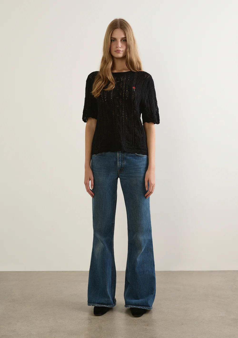 Callen Knit Tee - Black