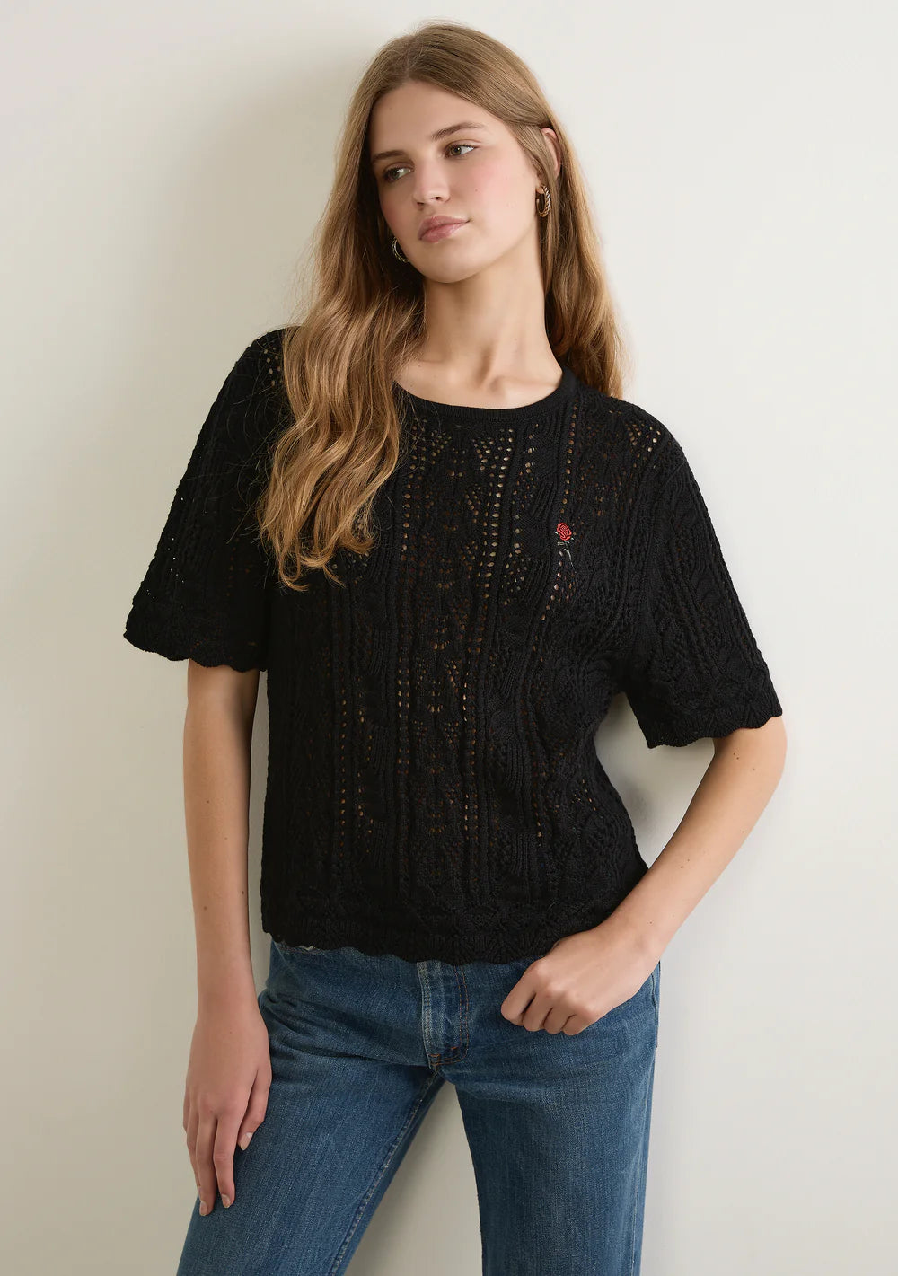 Callen Knit Tee - Black