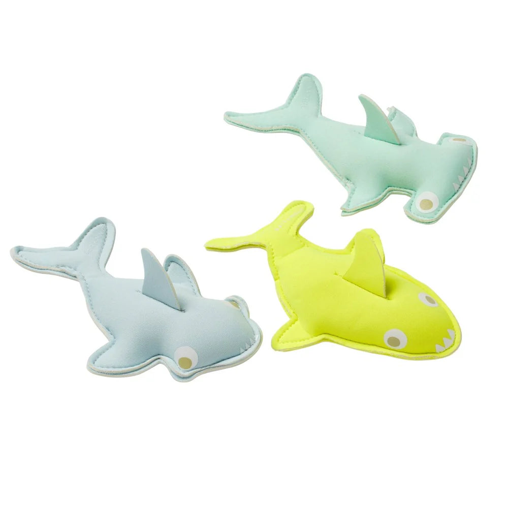 Salty the Shark Dive Buddies Aqua Neon Yellow Set of 3