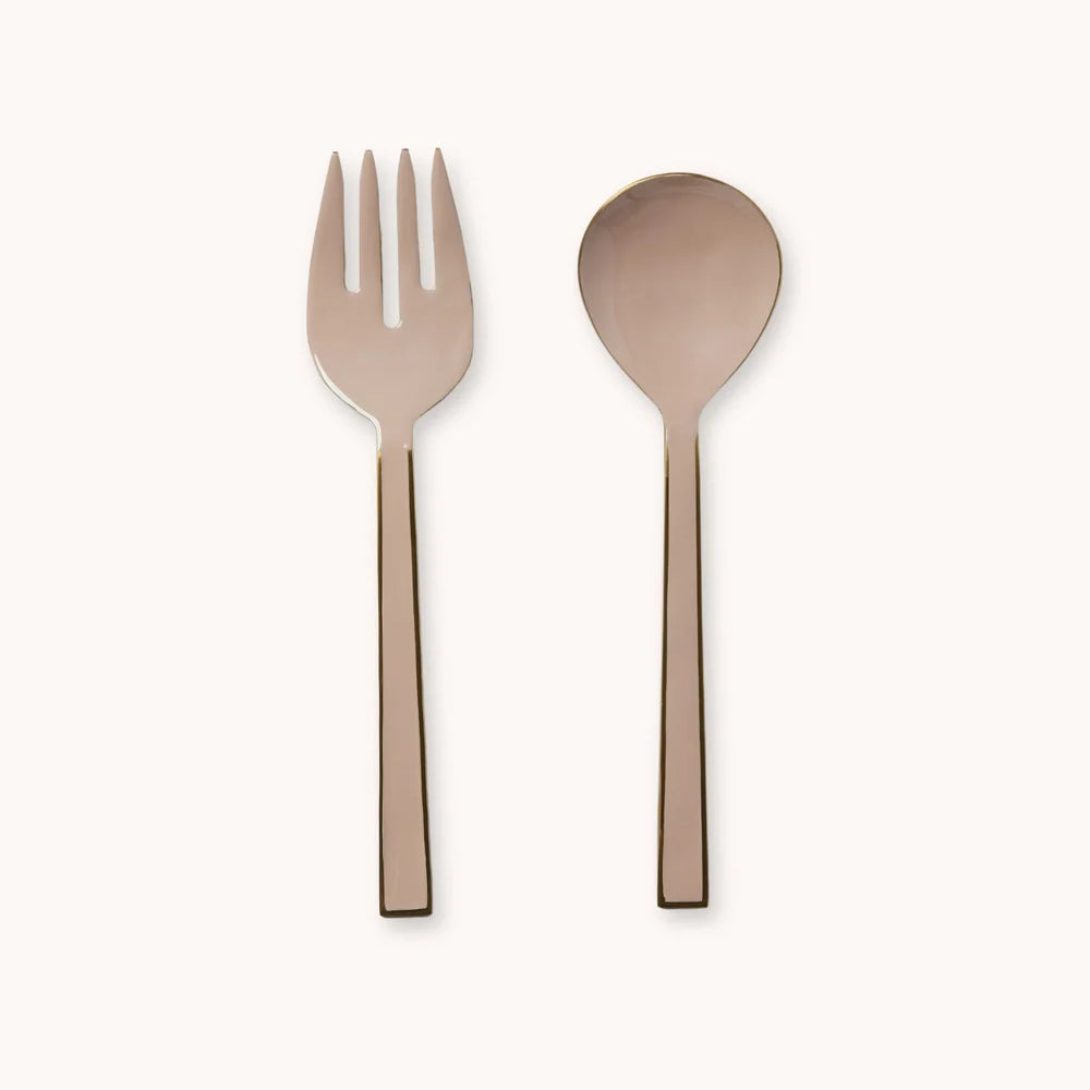 Enamel Salad Servers - Blush