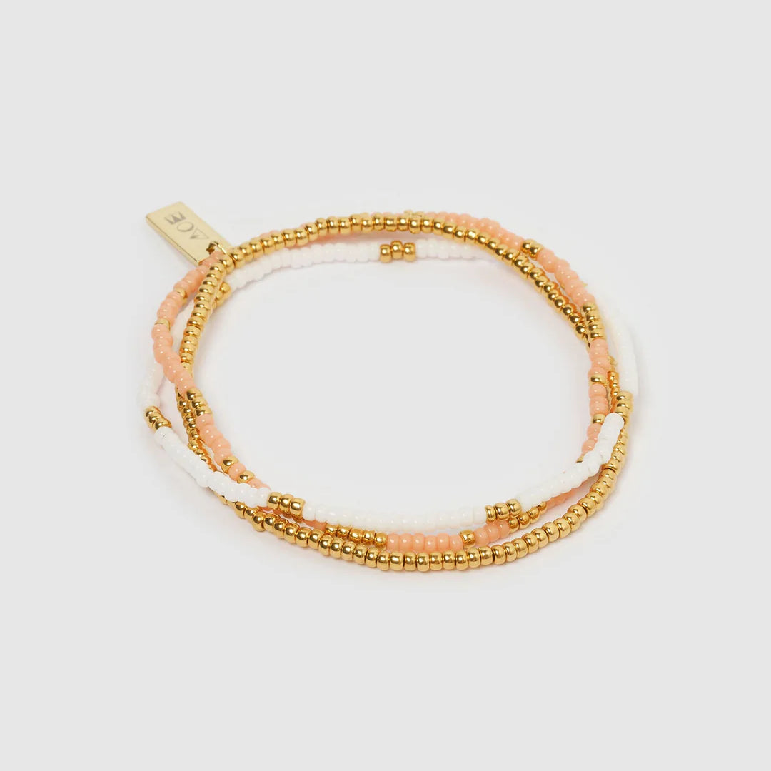 Sunny Gold Bracelet Set - Coral