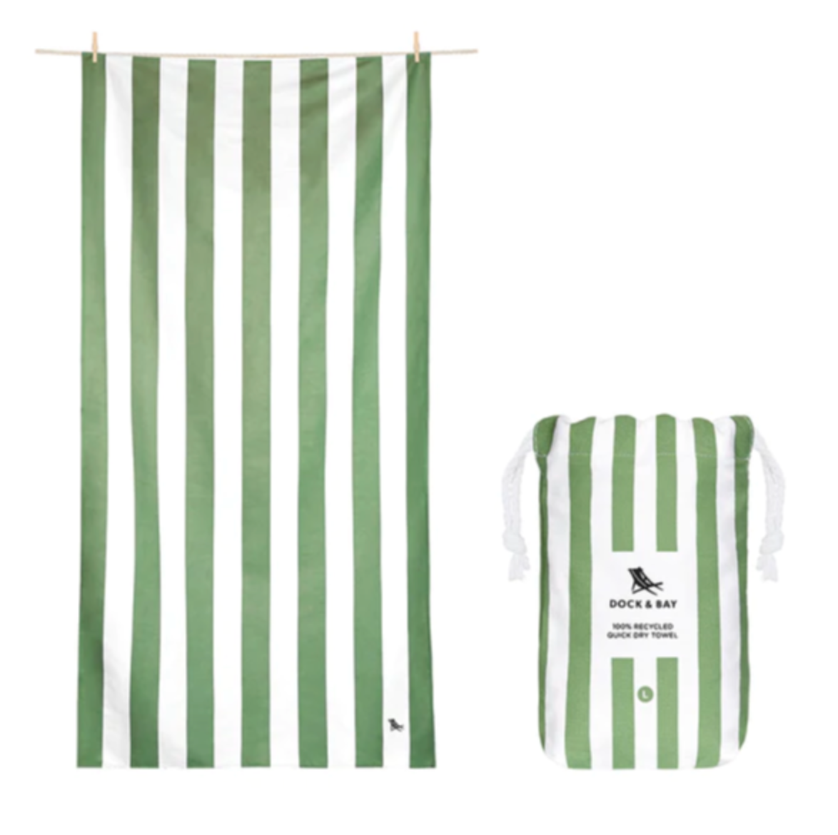 Beach Towel Cabana L - Caymen Olive