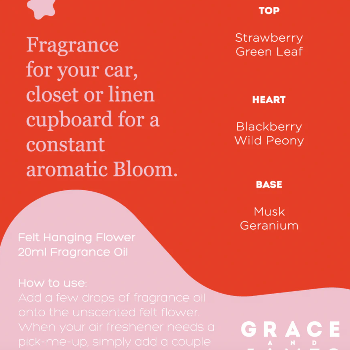 Wild Rose & Blackberry - Felt Air Freshener