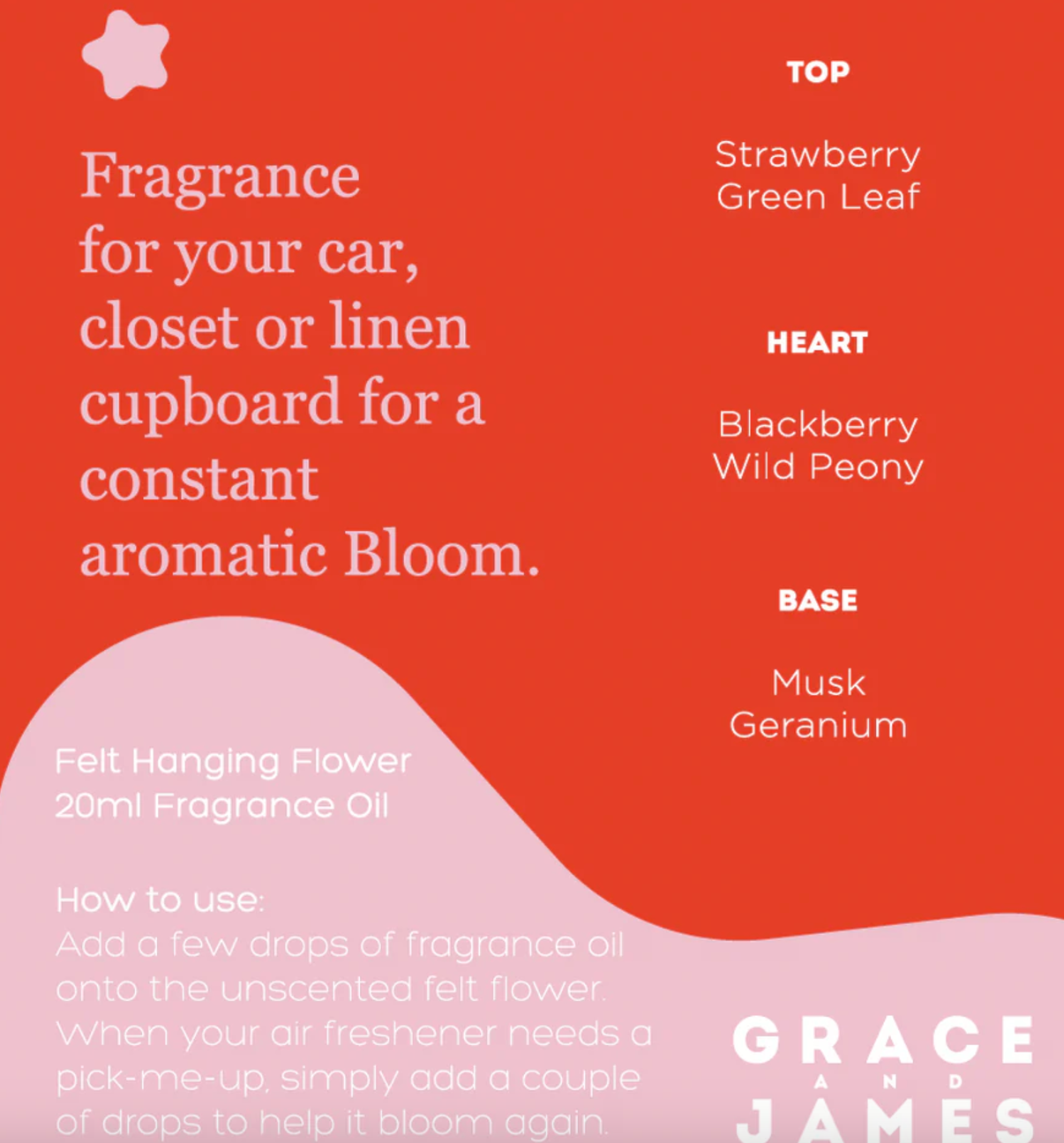 Wild Rose & Blackberry - Felt Air Freshener