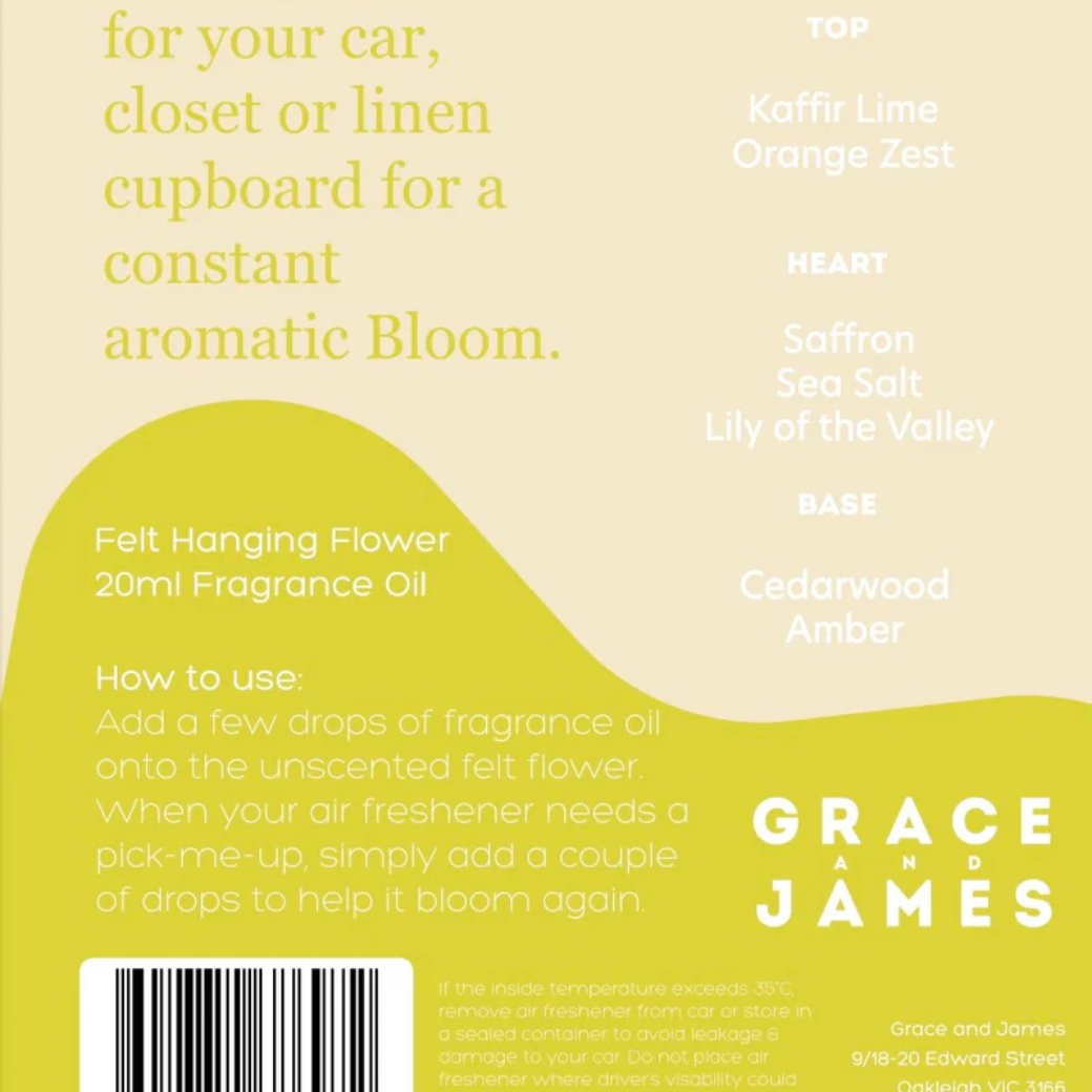Lime Leaf & Wild Fresia - Felt Air Freshener