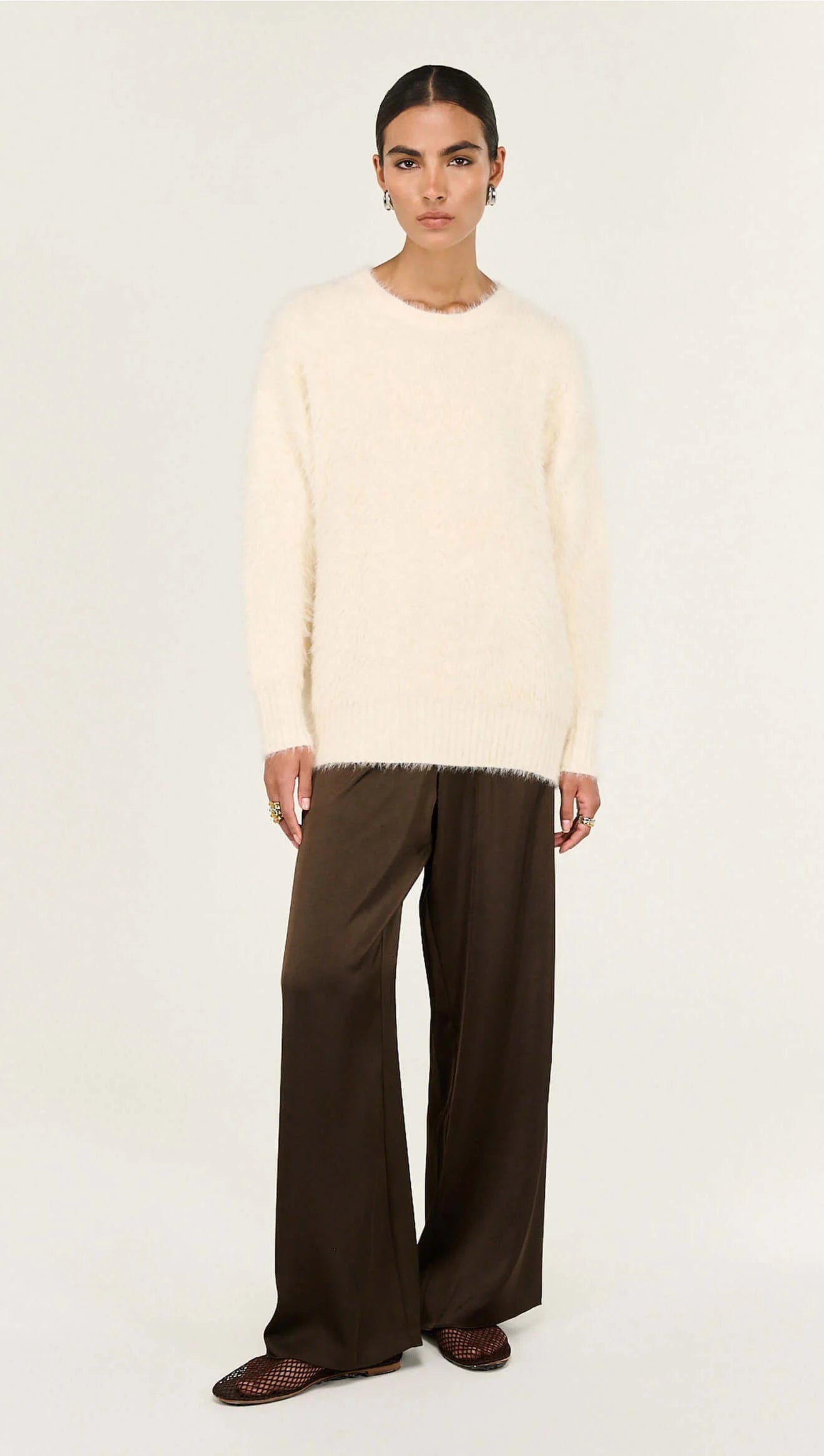 Noa Fluffy Oversize Jumper - Cream