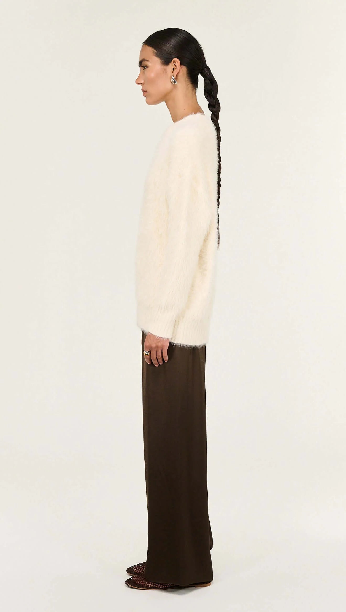 Noa Fluffy Oversize Jumper - Cream