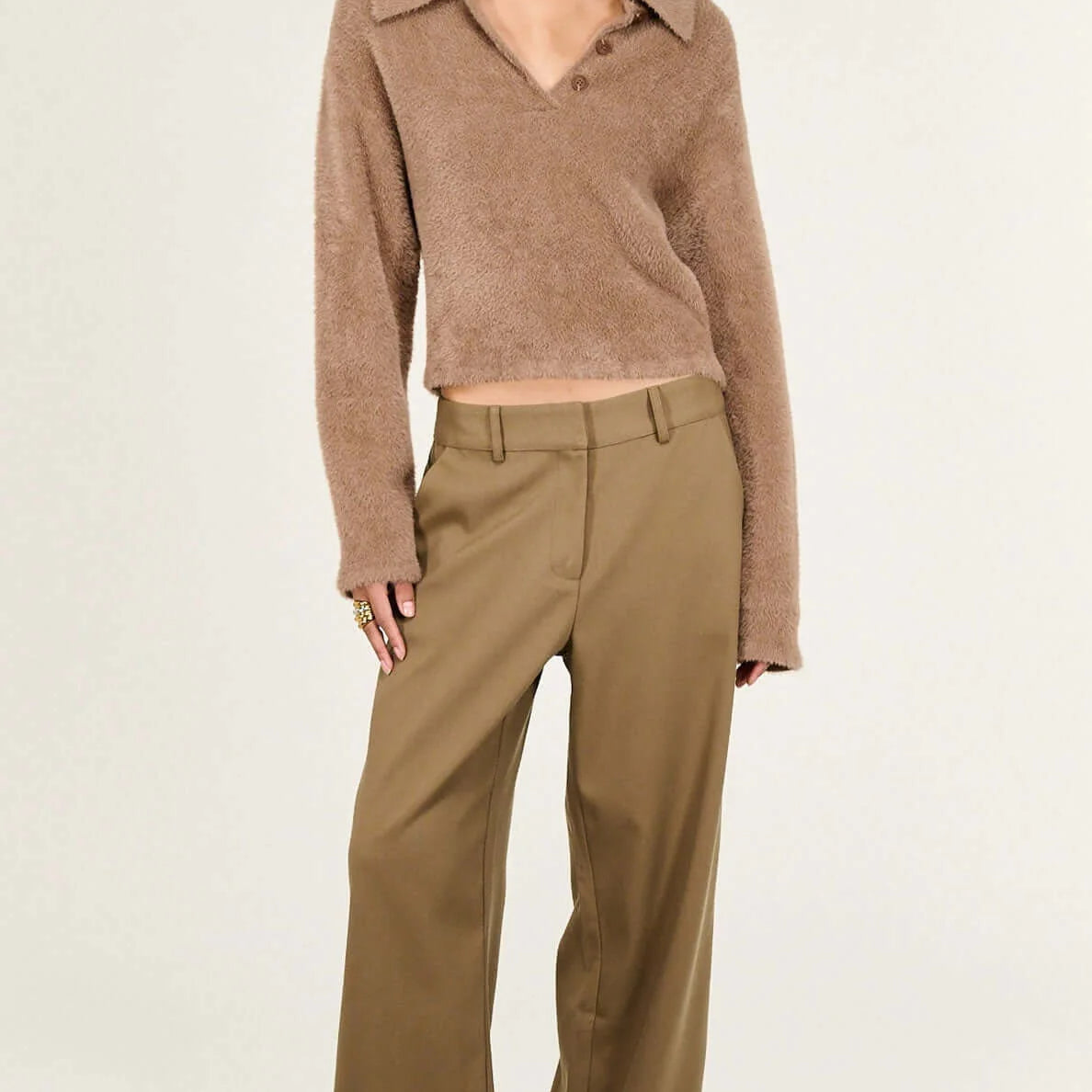 Ember Fluffy Polo Jumper