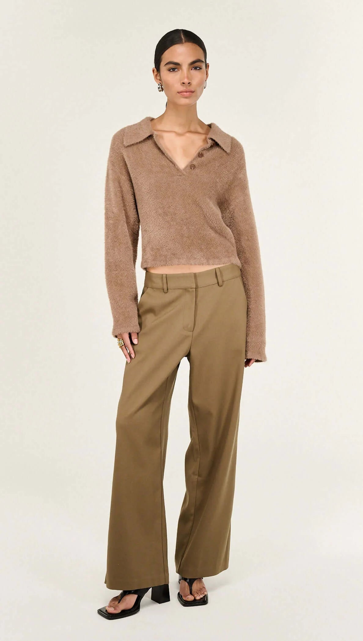 Ember Fluffy Polo Jumper