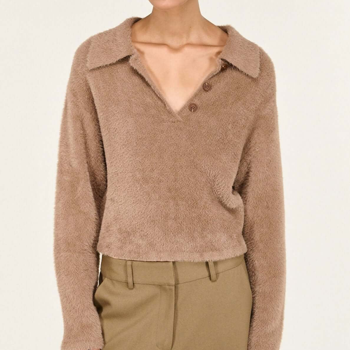 Ember Fluffy Polo Jumper