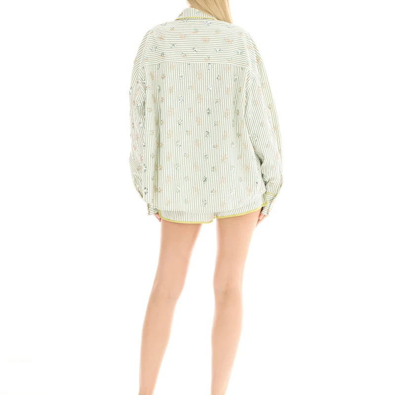 Embellished Stripe Party Shirt