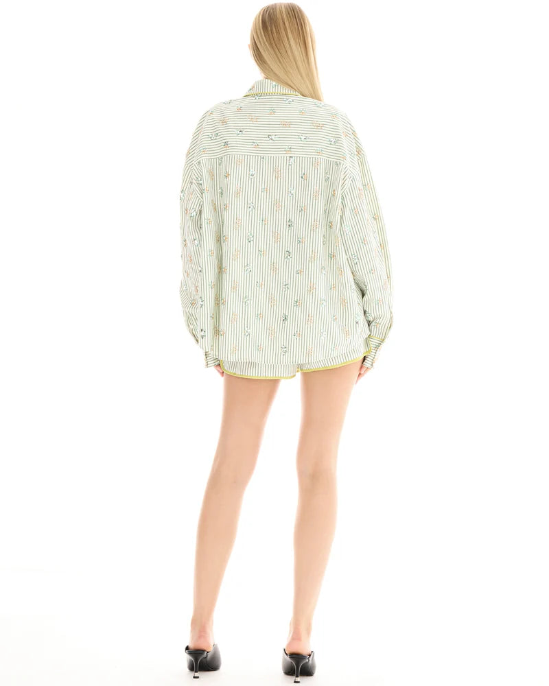Embellished Stripe Party Shirt