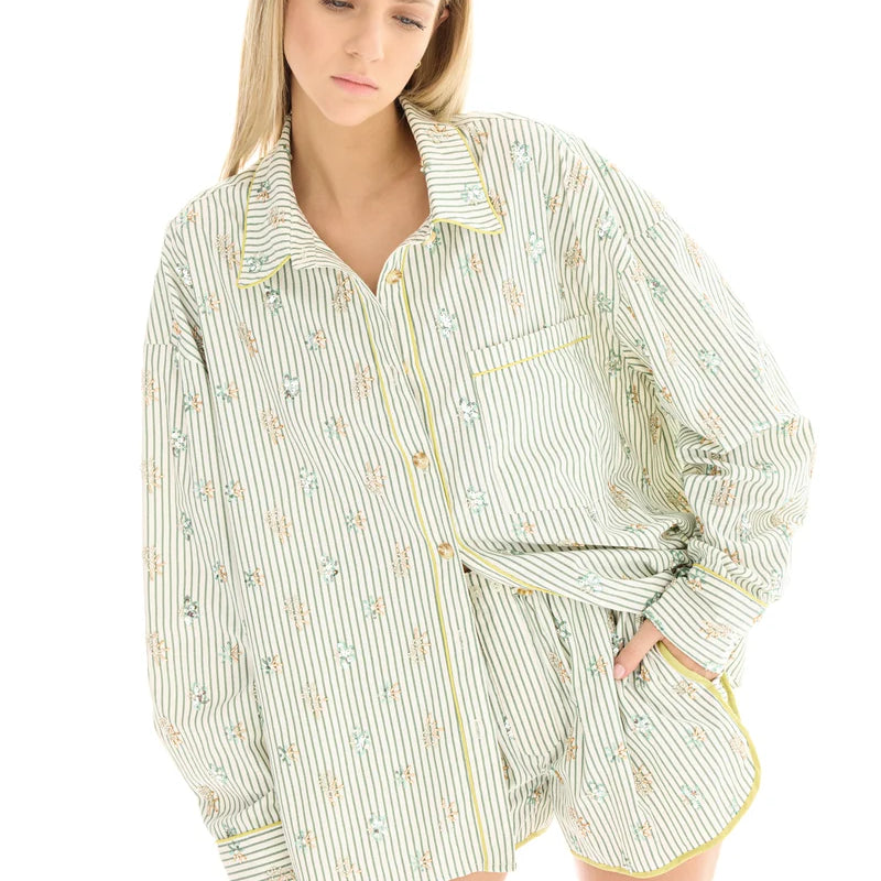 Embellished Stripe Party Shirt