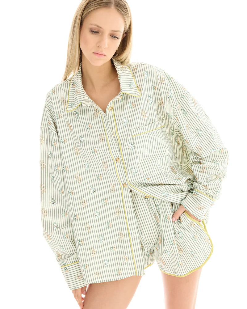 Embellished Stripe Party Shirt