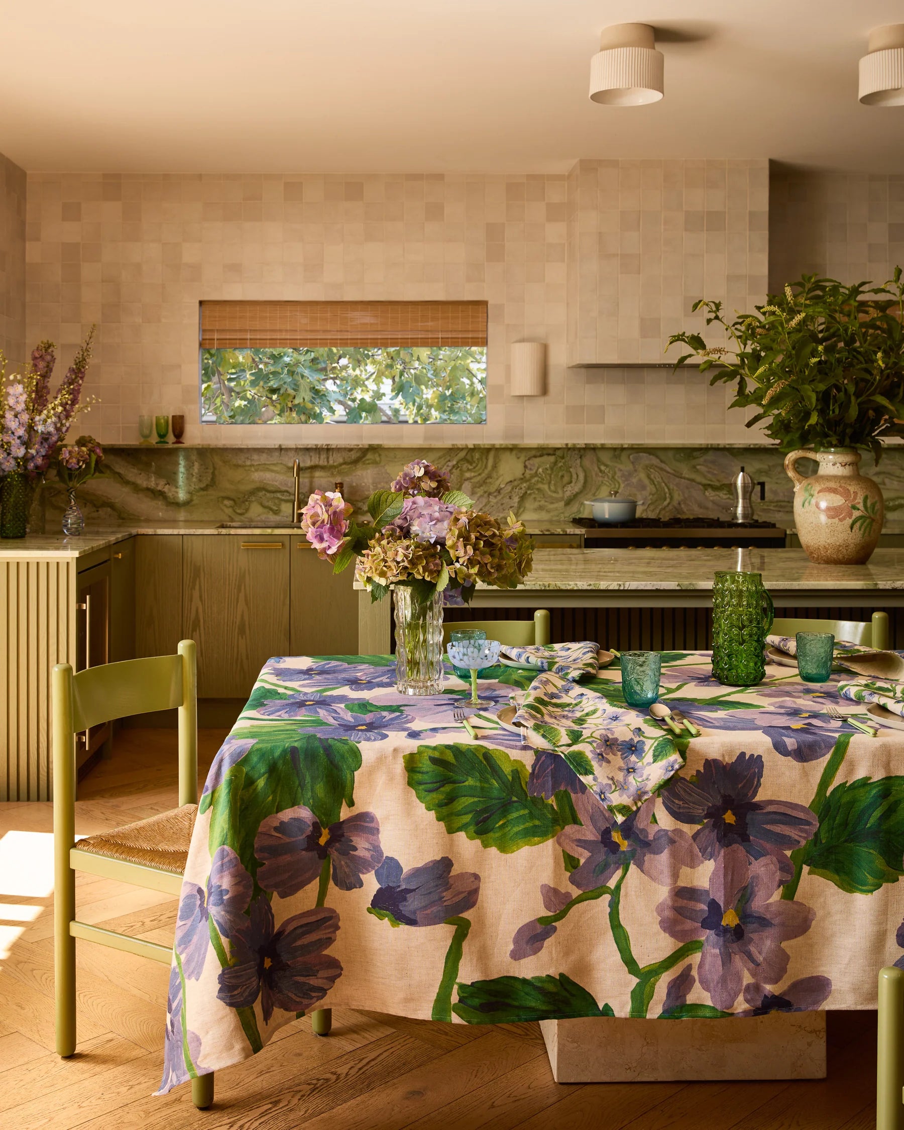 Lilas Blue Tablecloth - Medium