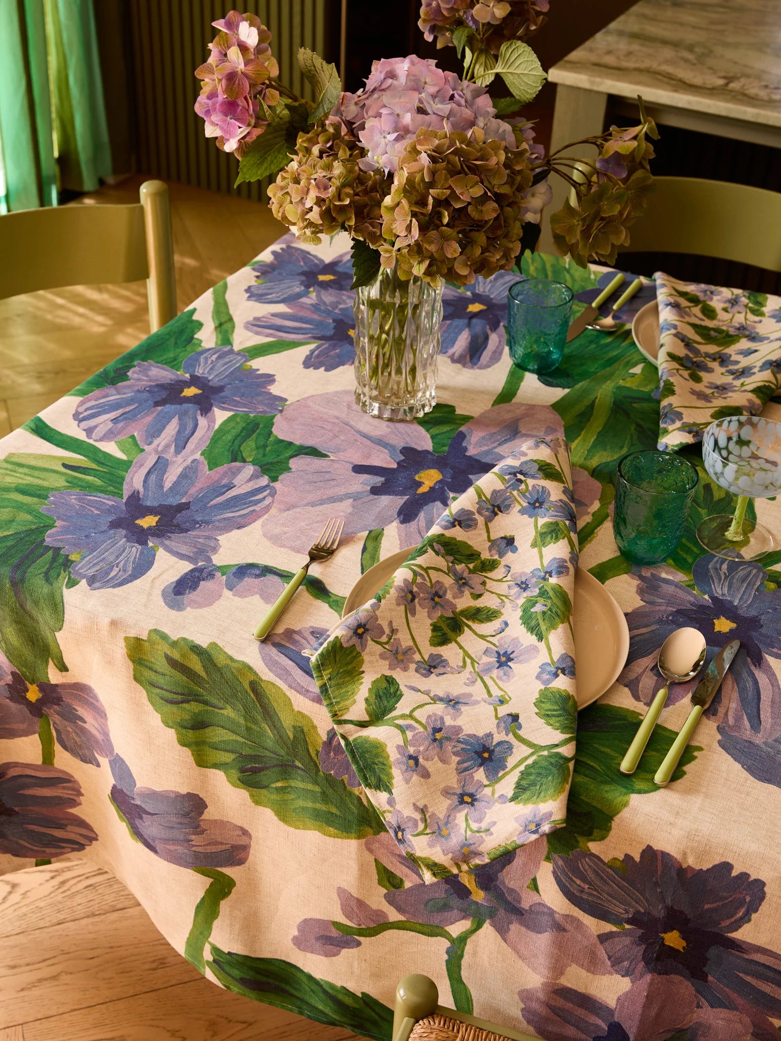 Lilas Blue Tablecloth - Medium