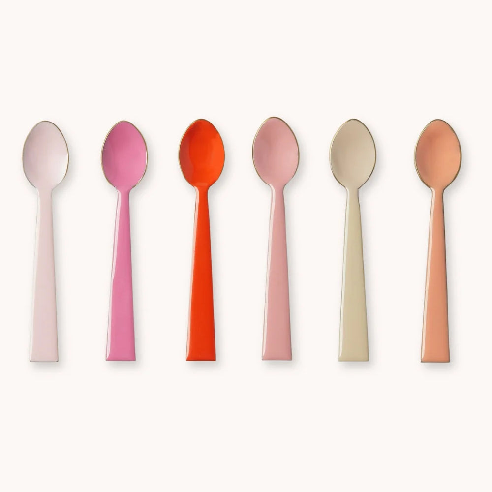 Enamel Teaspoon Set - Rose