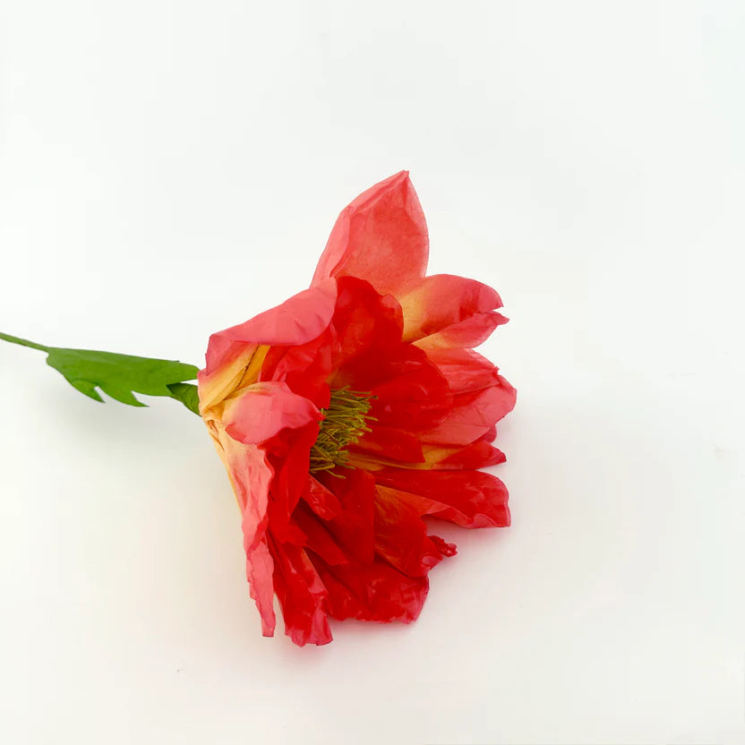 Poppy Paper Flower - Orange/Lemon