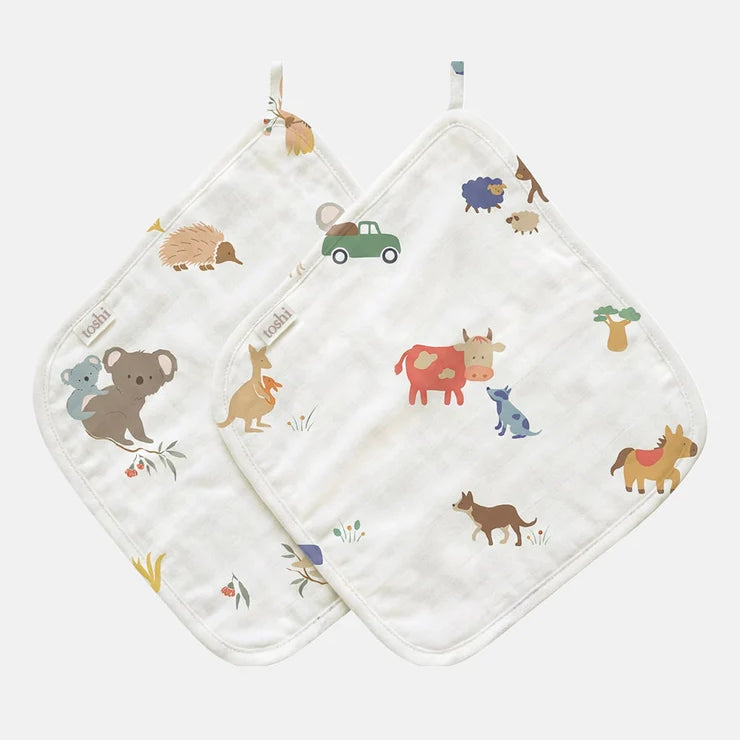 Baby Washcloth Muslin 2pcs - Arcadia Station Hands