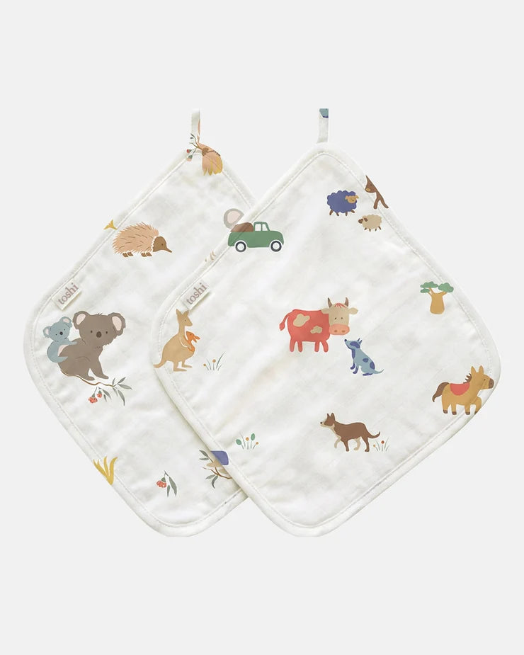 Baby Washcloth Muslin 2pcs - Arcadia Station Hands