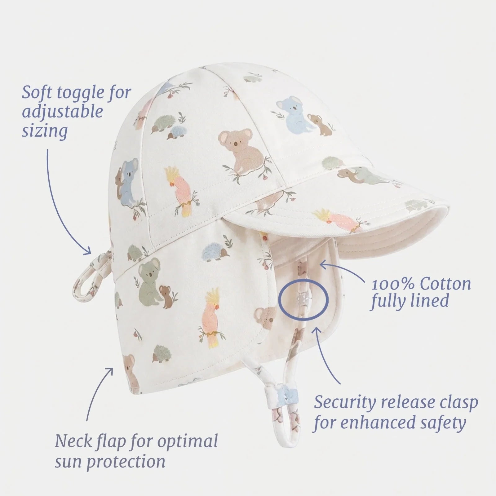 Flap Cap Arcadia - Gumnut Babies Cloud