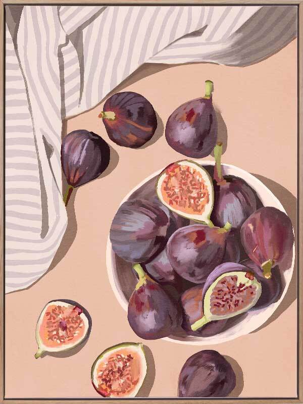 Fresh Figs - Oak Box Frame Canvas 90cmx60cm