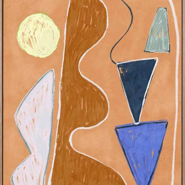 Desert Geo II - Oak Box Frame Canvas 90cmx120cm
