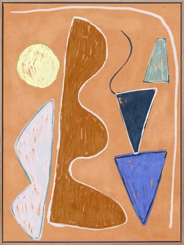 Desert Geo II - Oak Box Frame Canvas 90cmx120cm