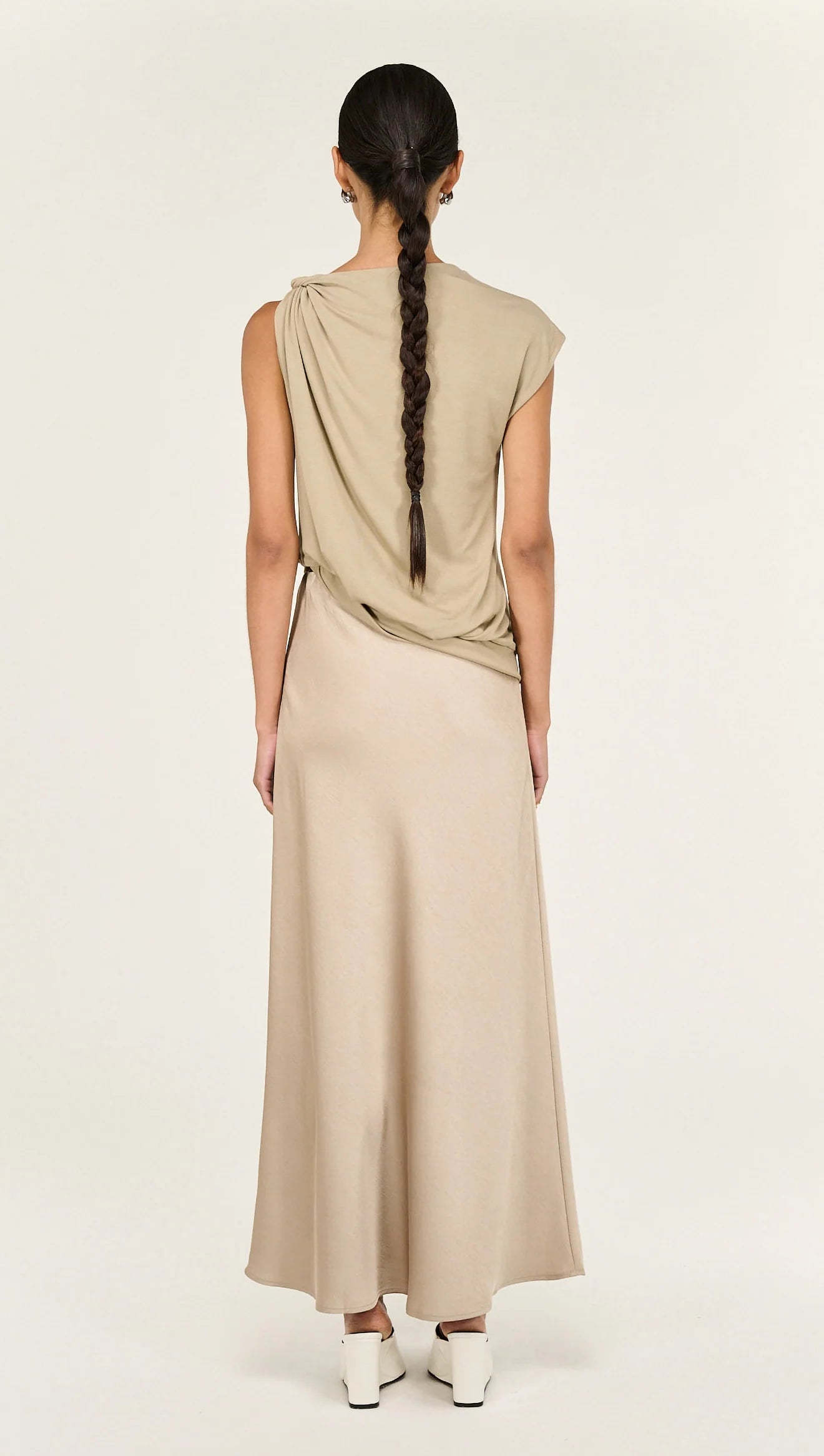 Dusk Bias Maxi Skirt - Champagne