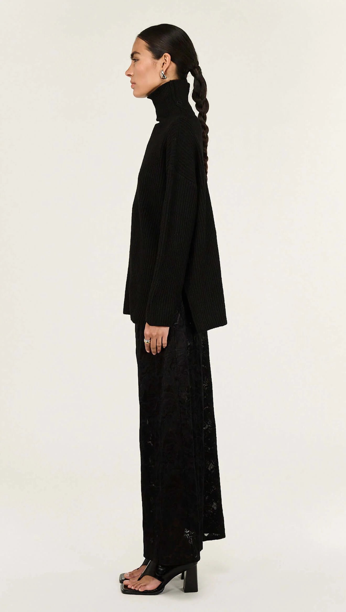 Sabine Roll Neck Jumper - Black