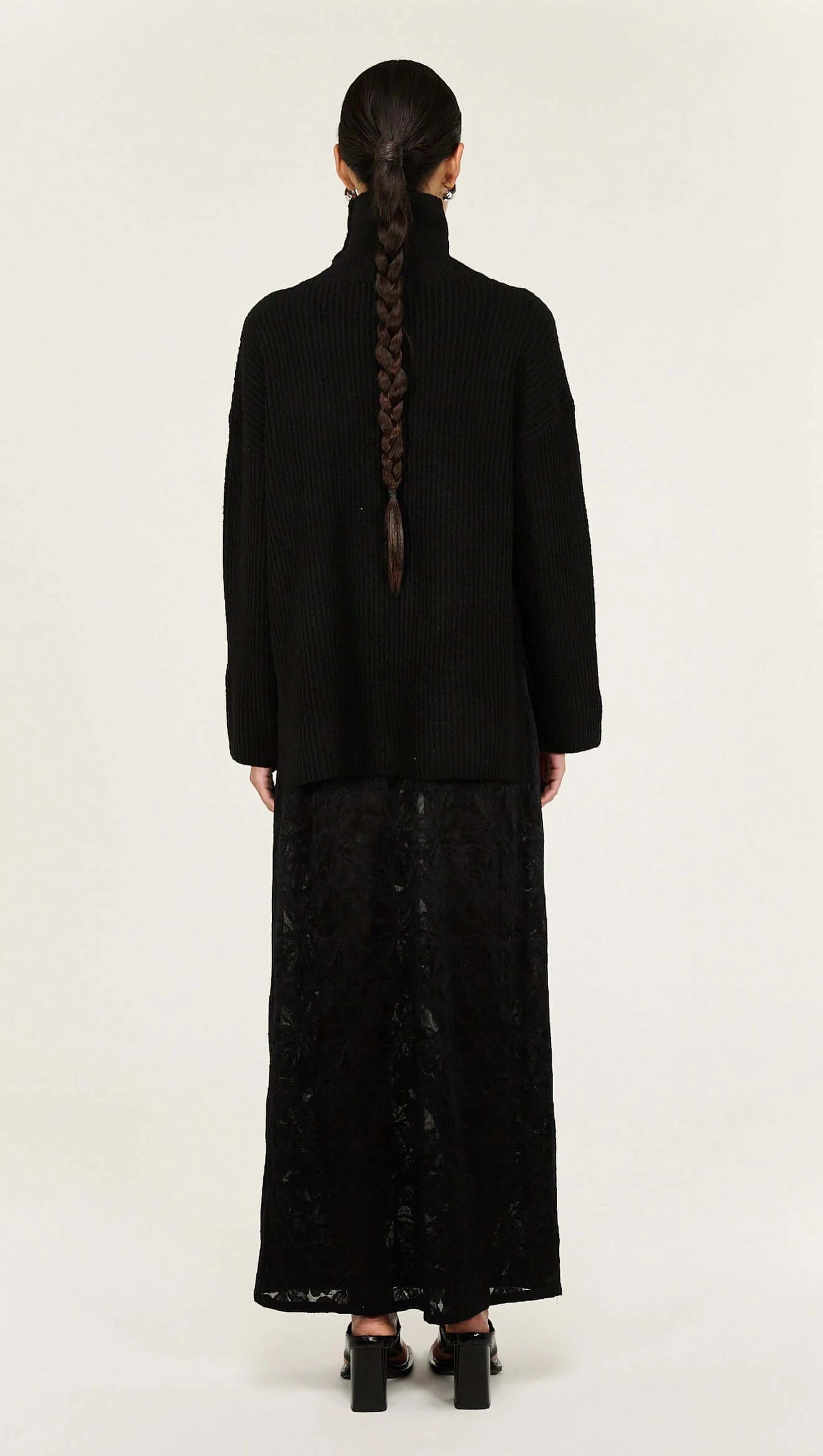 Sabine Roll Neck Jumper - Black