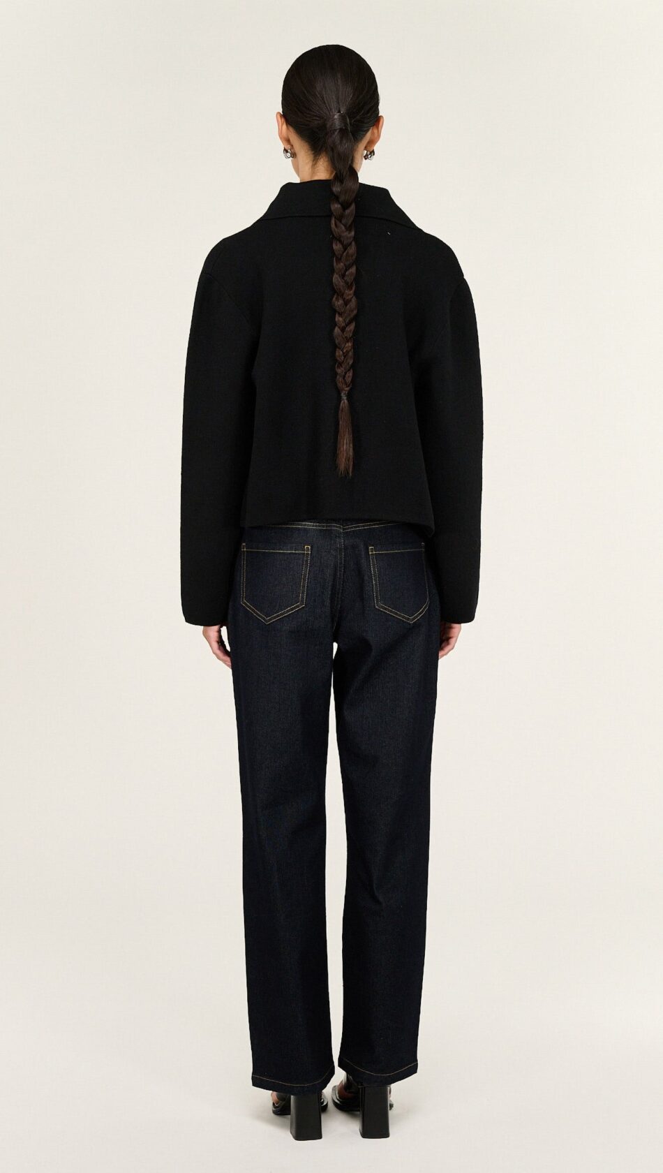 Aura Knit Barn Jacket - Black