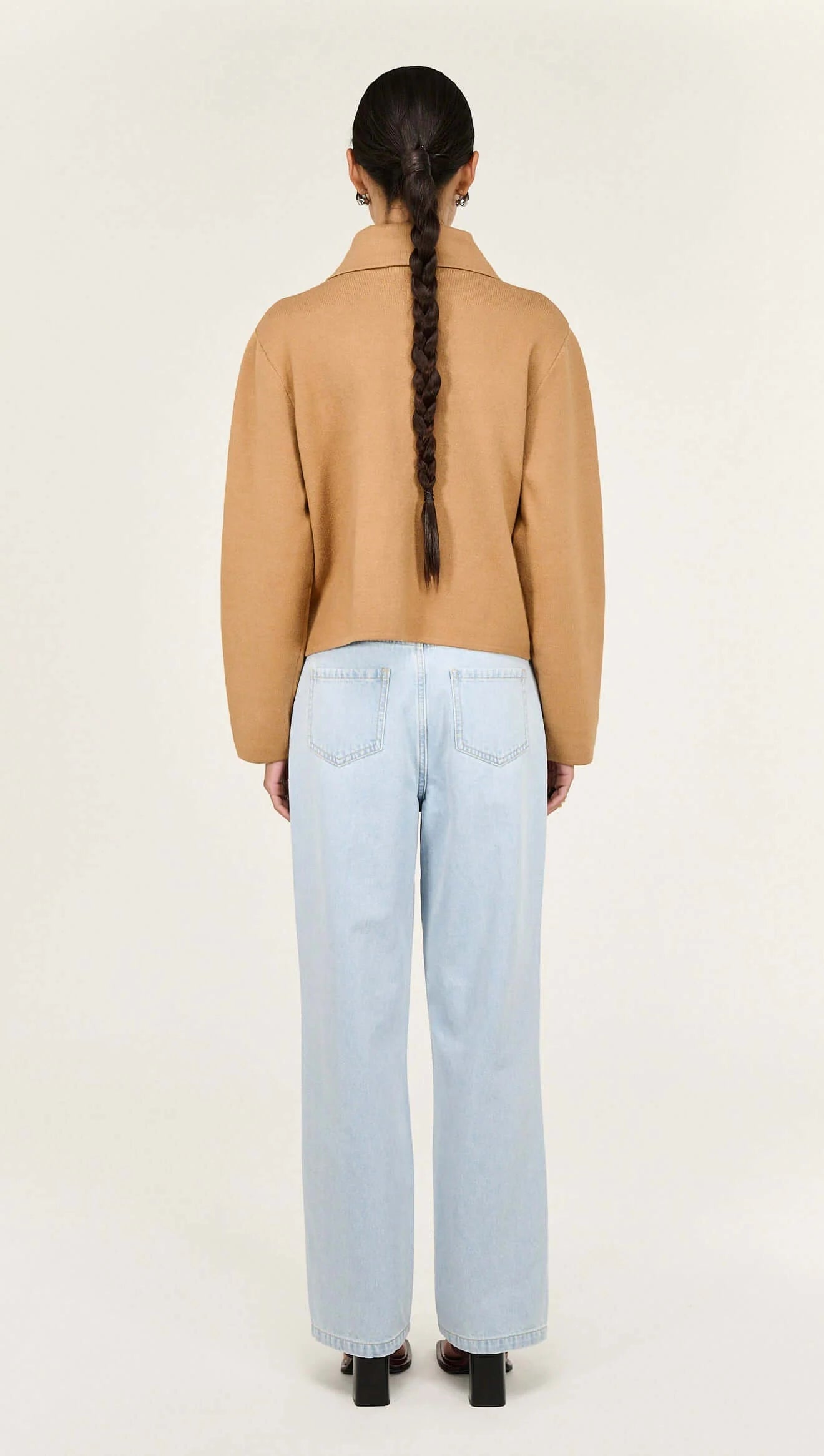 Aura Knit Barn Jacket - Caramel