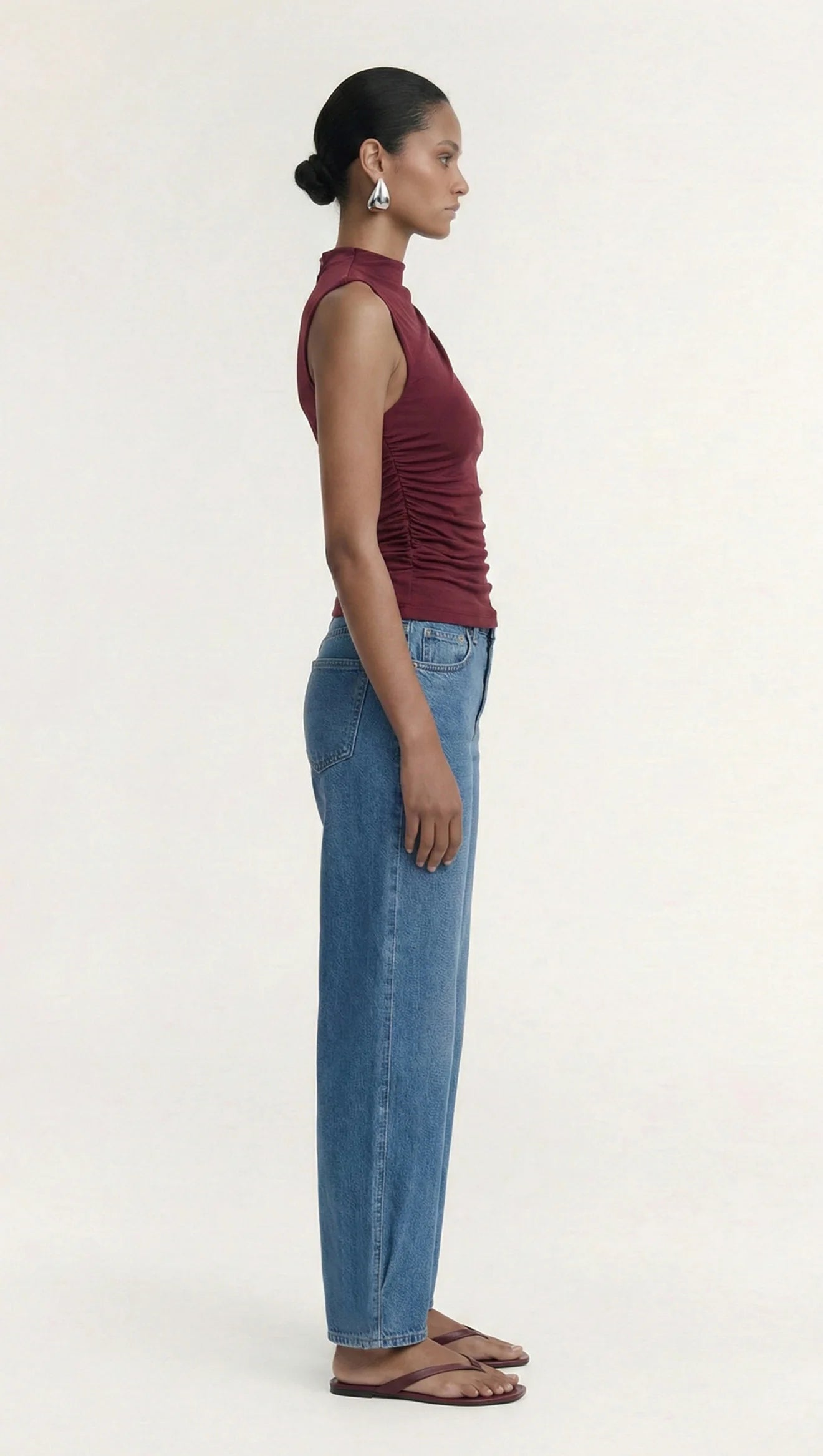 Mae Barrell Leg Jean - Mid Blue