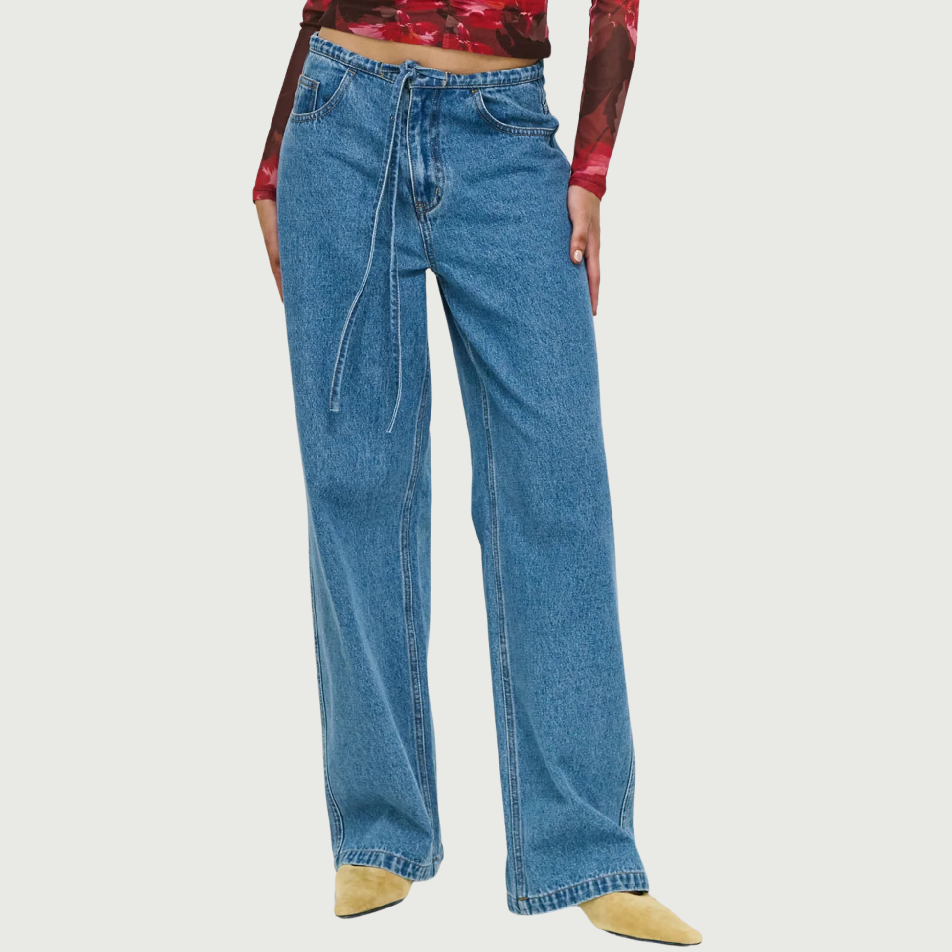 Geneva Mid Rise Jeans - Mid Blue