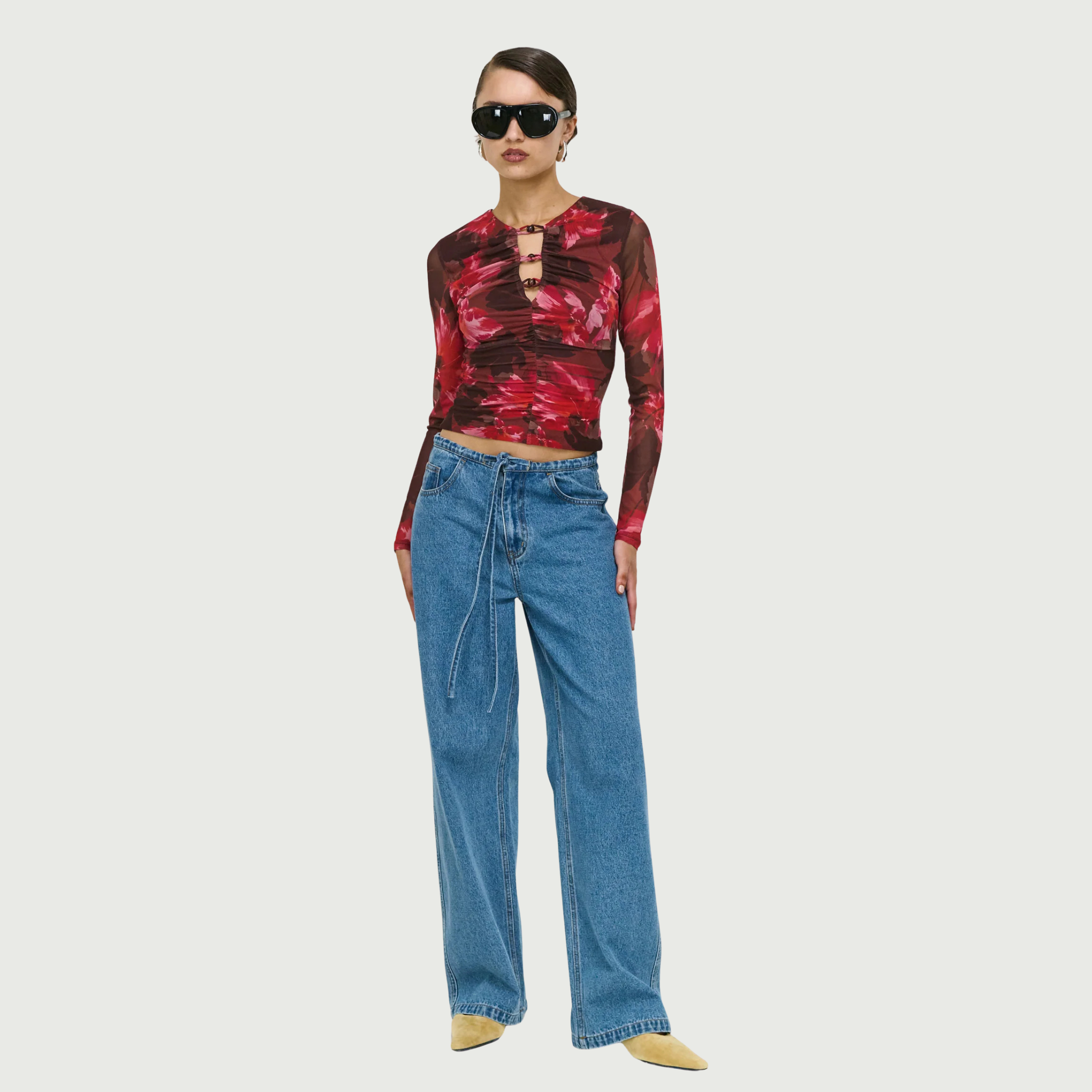 Geneva Mid Rise Jeans - Mid Blue