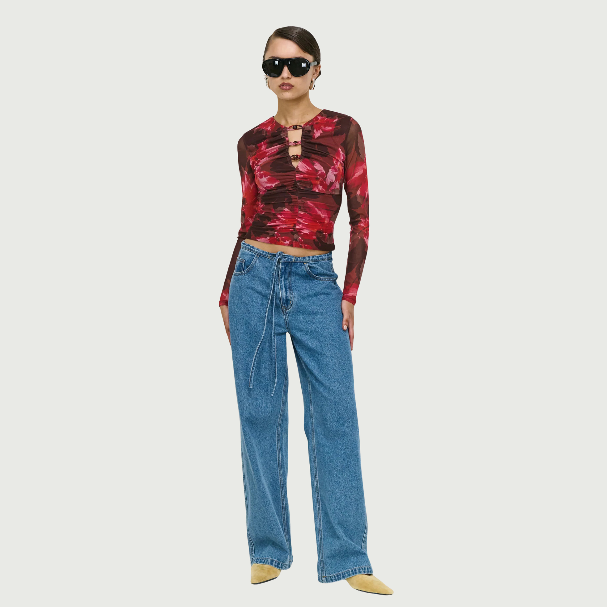 Geneva Mid Rise Jeans - Mid Blue