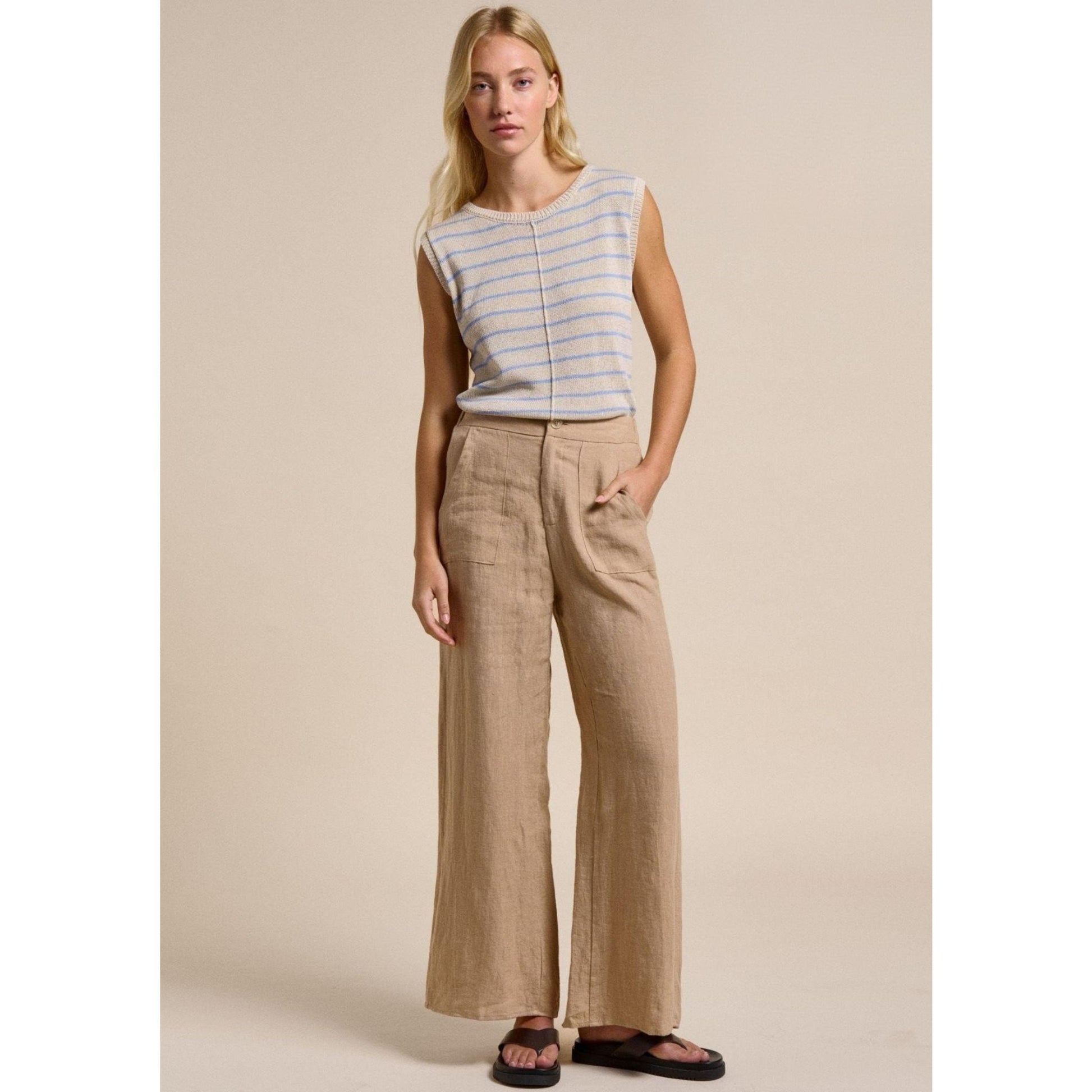 Jude Linen Pants - Taupe