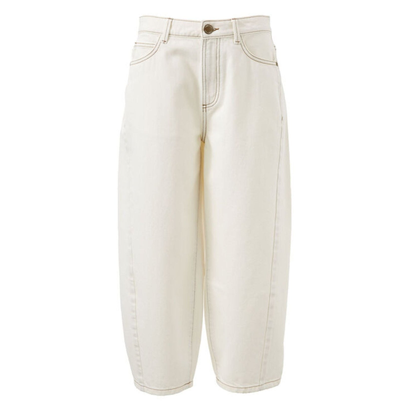 Maggie Tapered Barrel Jean - Fresh Ecru