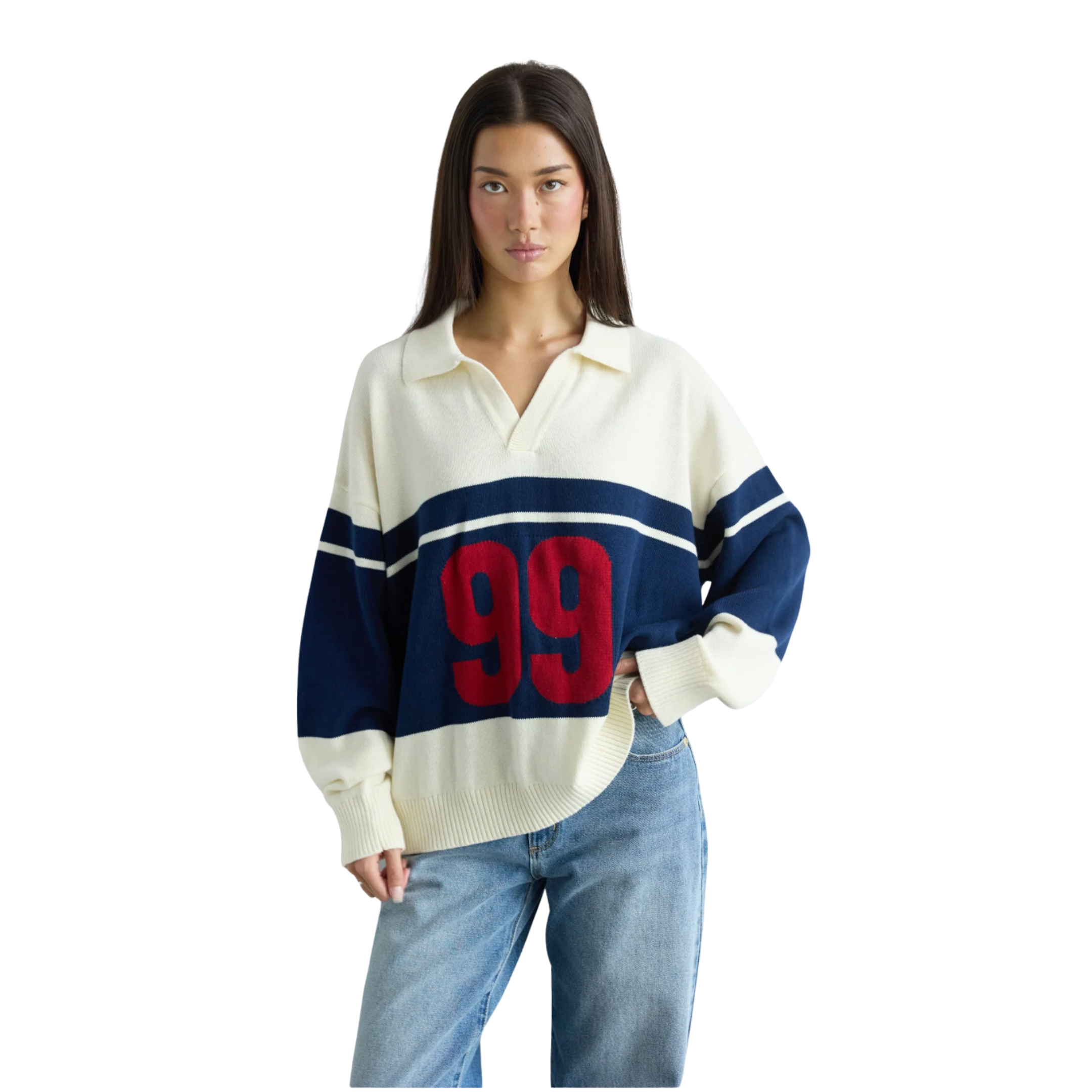 99 Rugby Knit - Blue Stripe