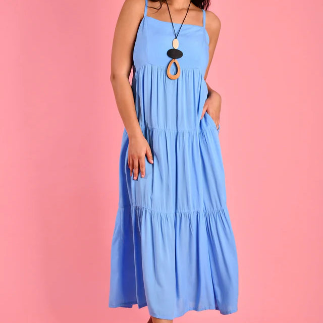 Ellie Midi Dress - Baby Blue
